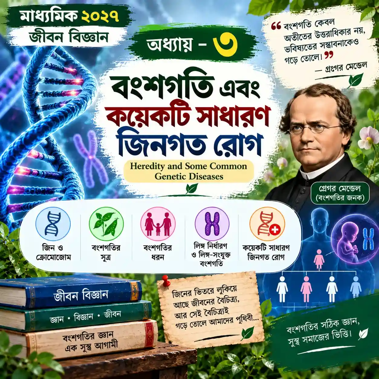 বংশগতি এবং কয়েকটি সাধারণ জিনগত রোগ